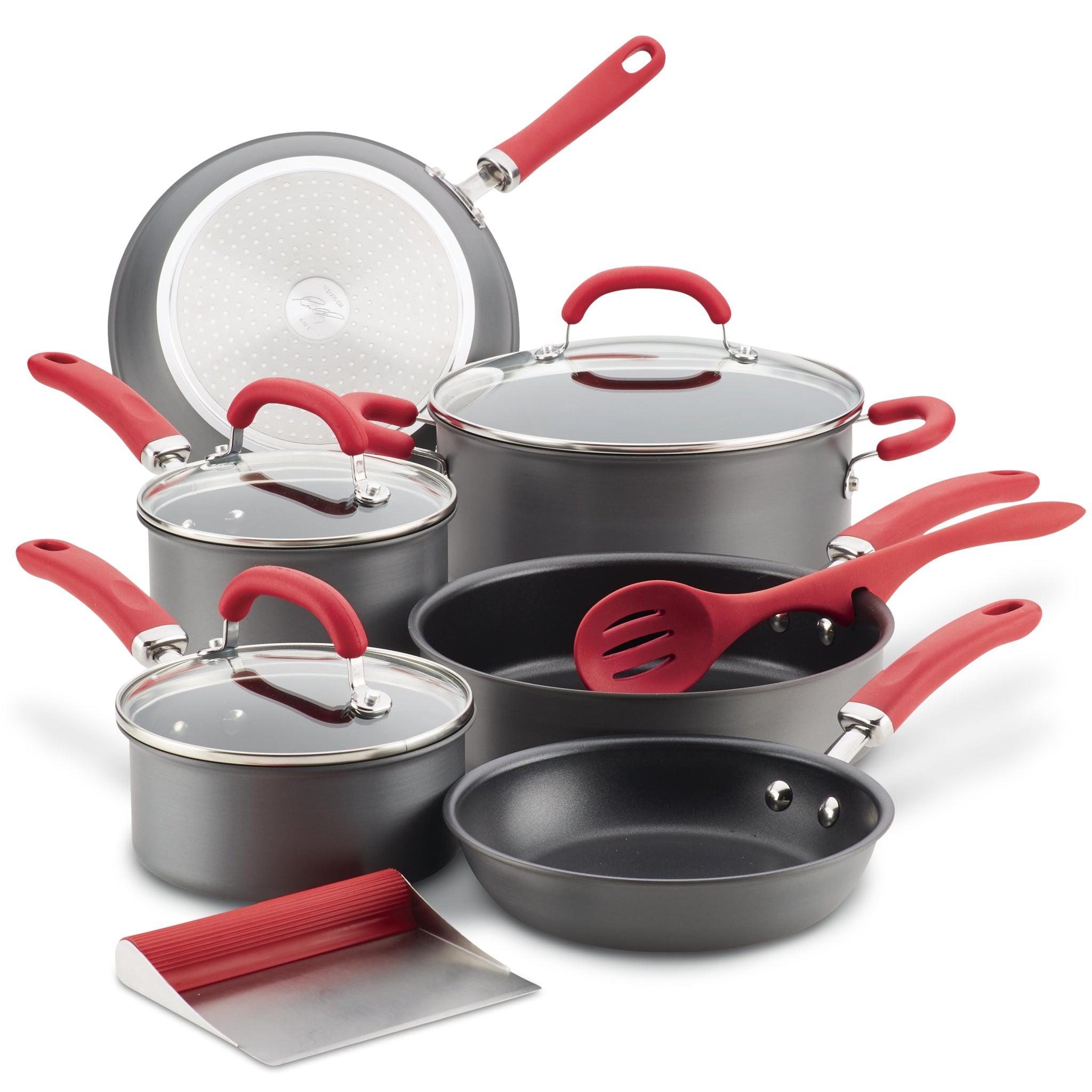 Rachael Ray Create Delicious 13-Piece Aluminum Nonstick Cookware Set - Purple Shimmer