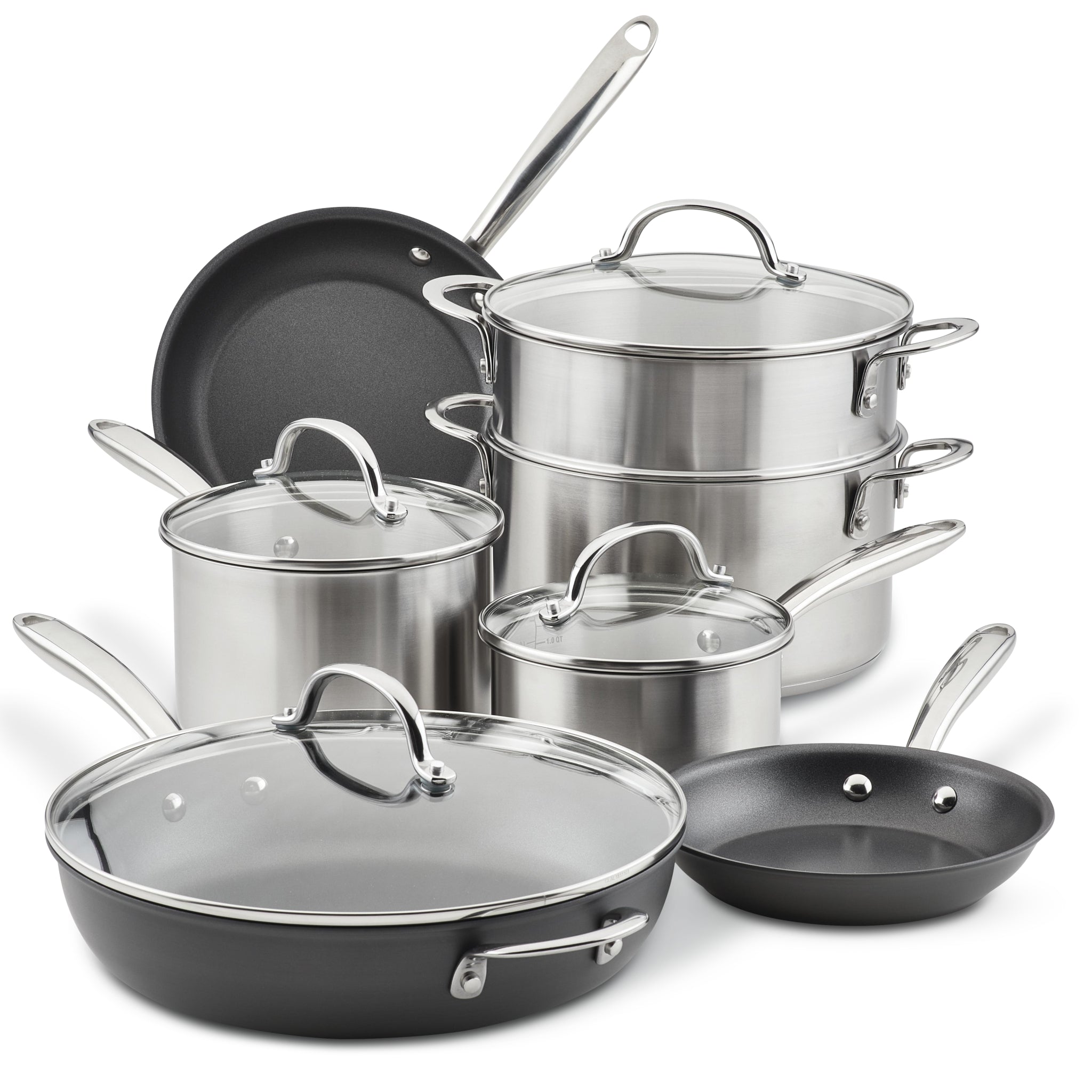  ROYDX 10-Piece Pots and Pans Set, Stainless Steel Pan