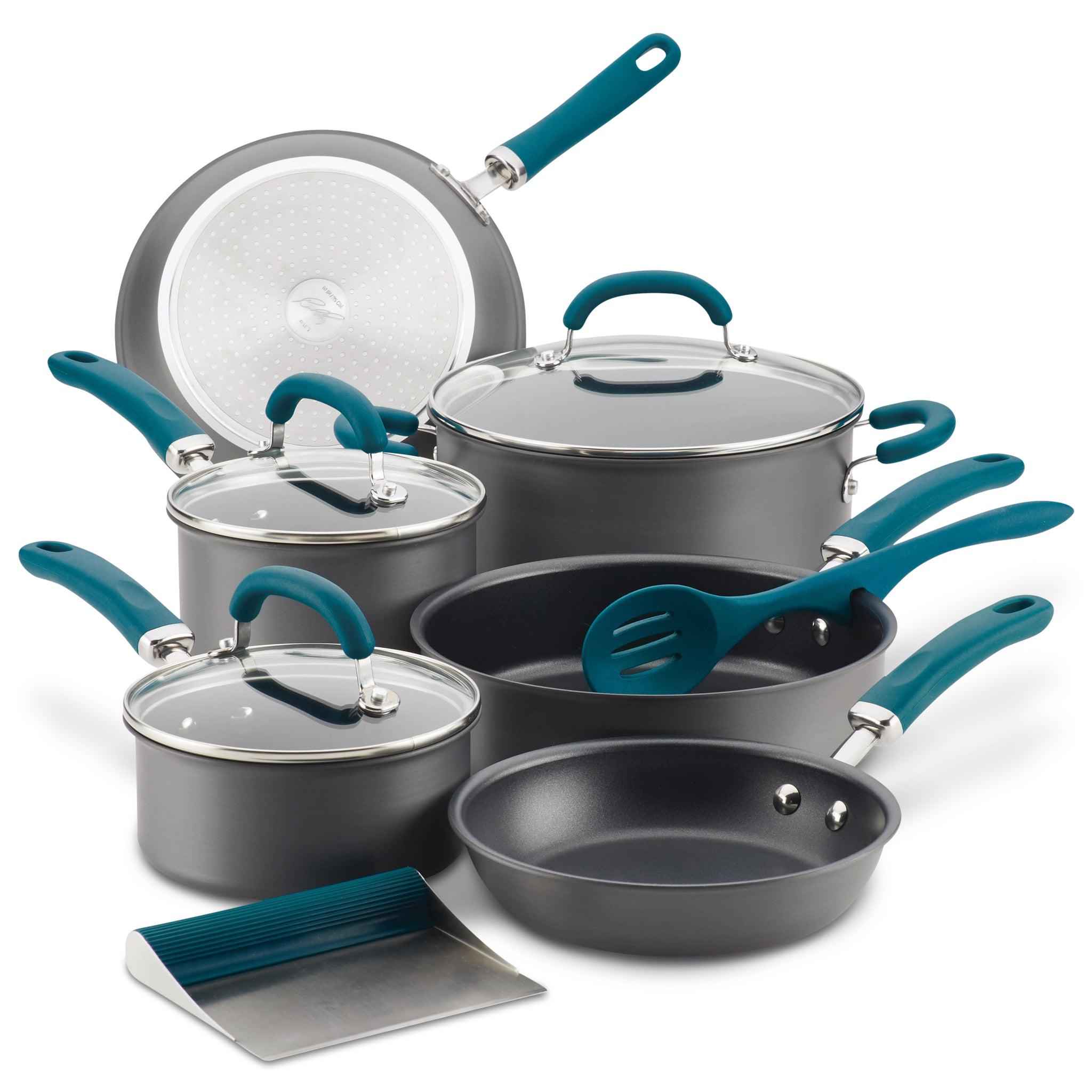 Jade Cook Induction Cookware Set 5 Pieces Triple Bottom Toughened Glass Lid  and Soft-Touch Cable
