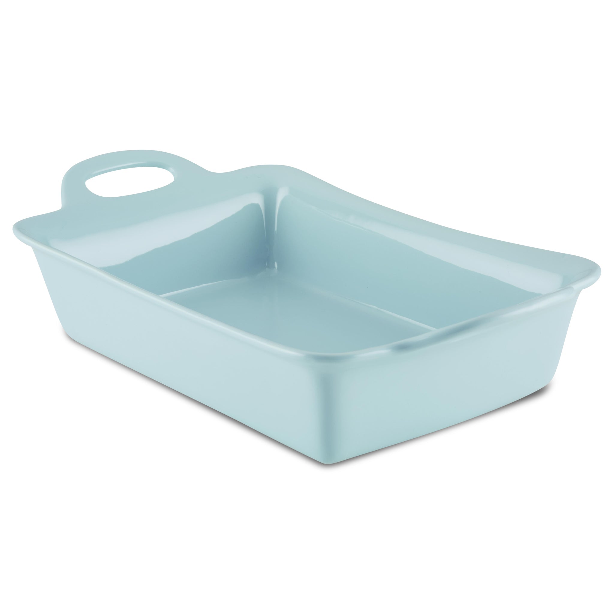 Rachael Ray Ceramic Casserole Bakers with Shared Lid Set, 3-Piece, Agave Blue
