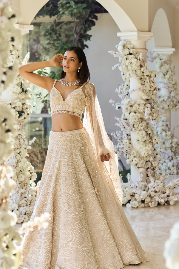 Pearl Embellished Lehenga Set