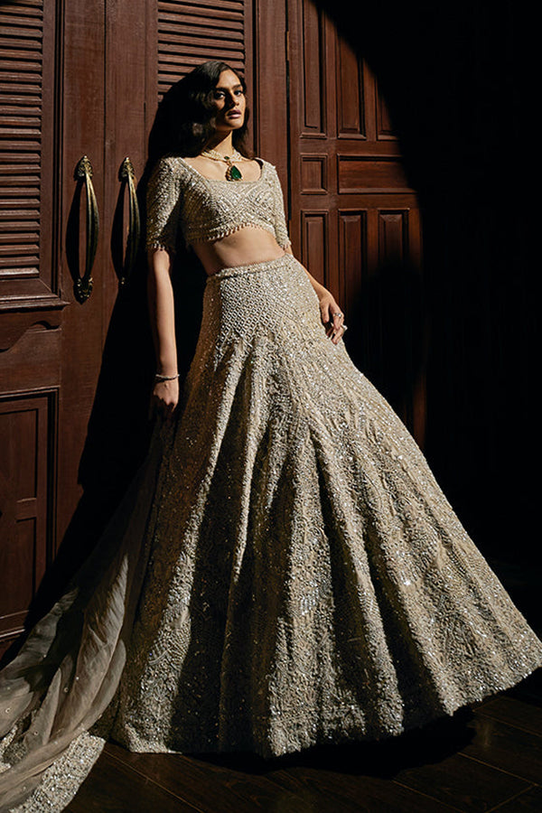 Ivory Floral Pearl Lehenga