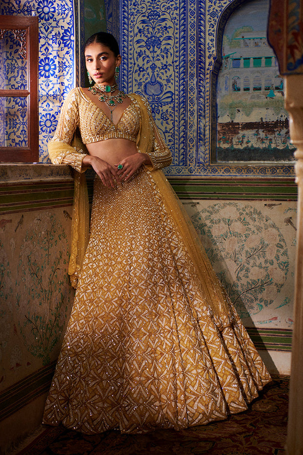 Buy Bridal Ananta Lehenga Set – Gold Online from Anita Dongre