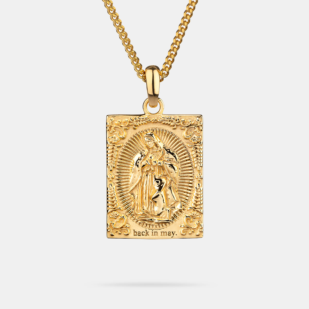 virgin mary pendant necklace gold