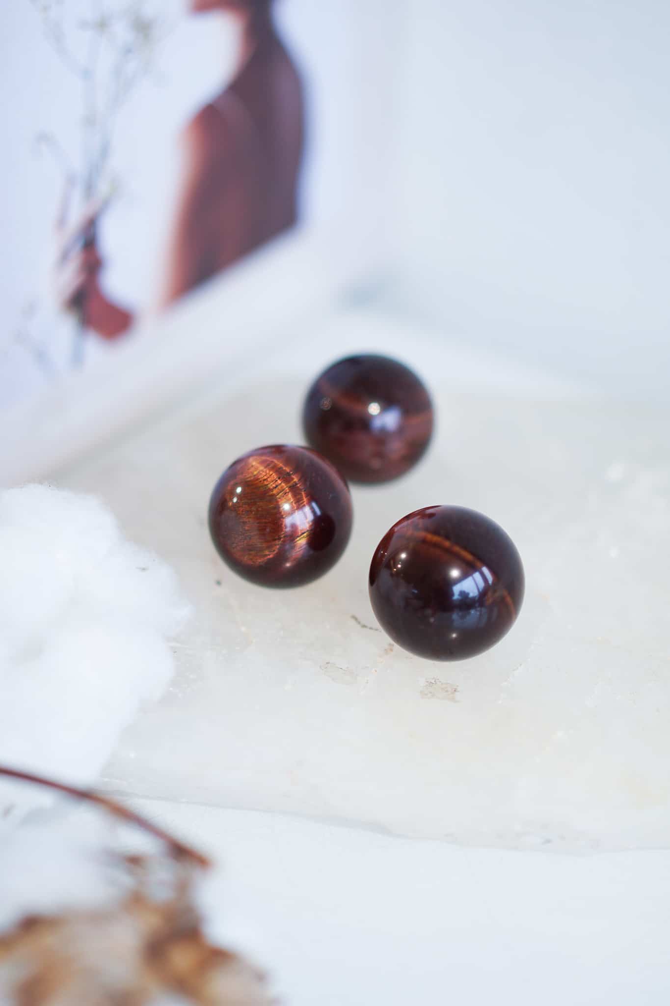 Mini Red Tigers Eye Spheres