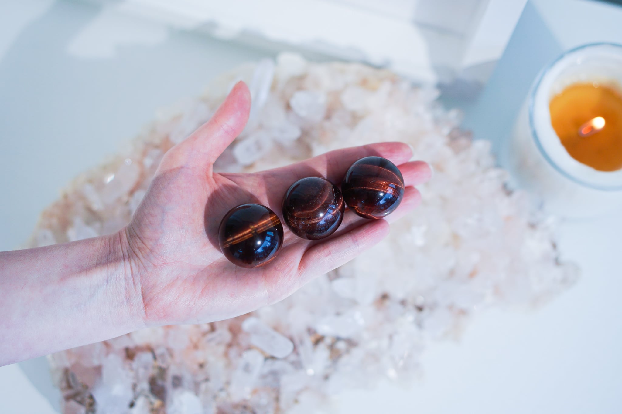 Mini Red Tigers Eye Spheres