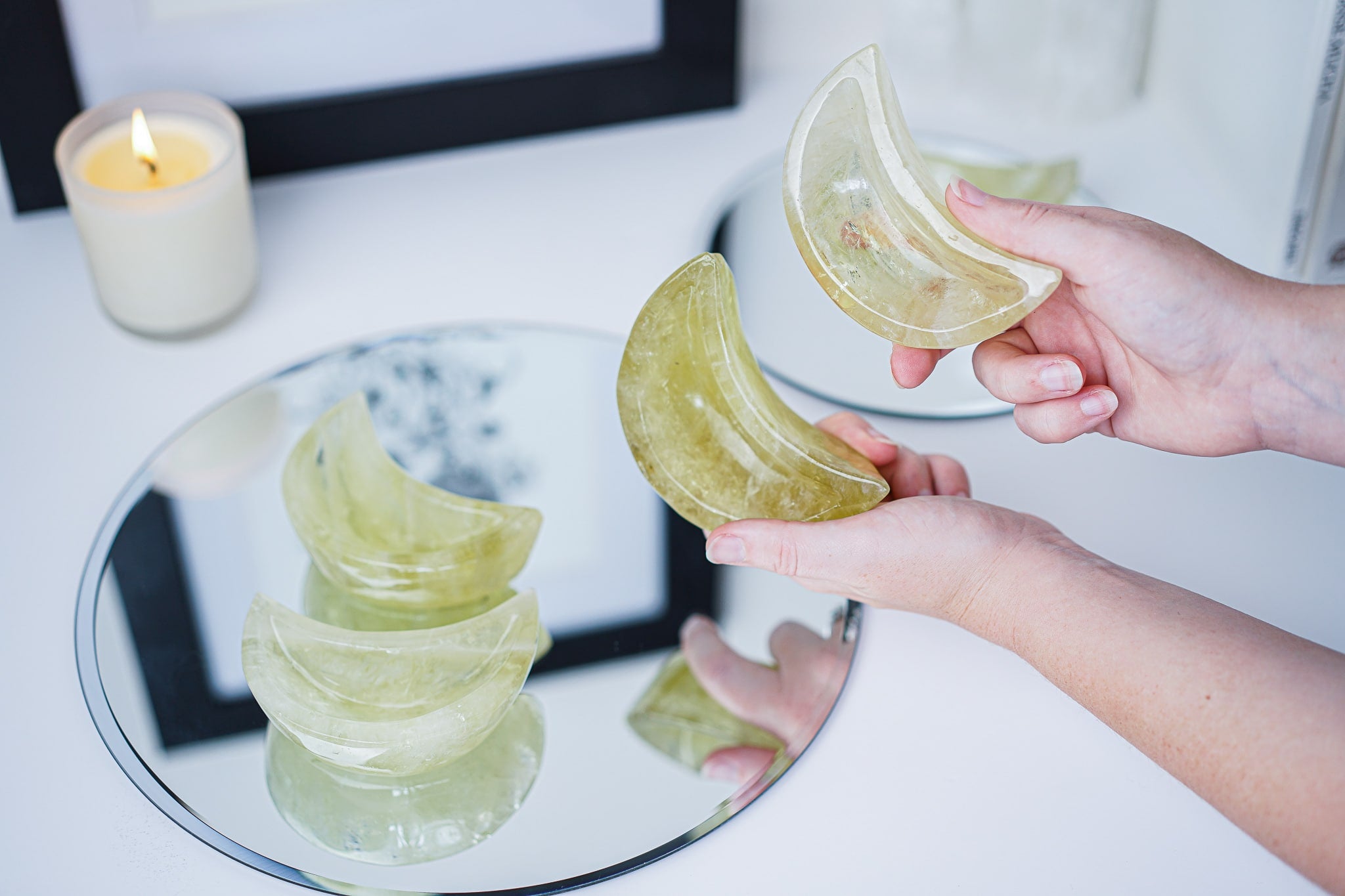 Lemon Quartz Moon Bowls