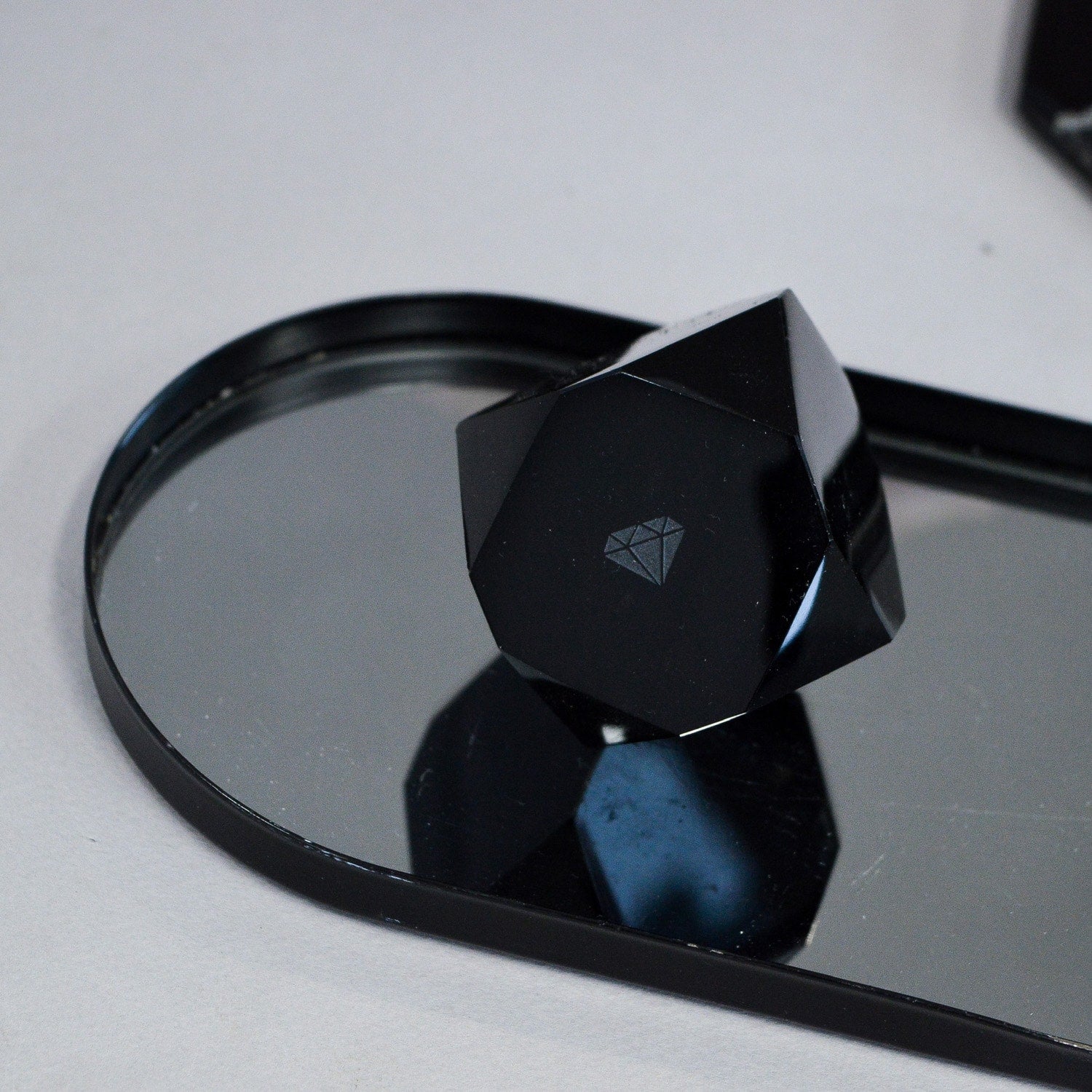 Black Hex Geo Gem (Obsidian)