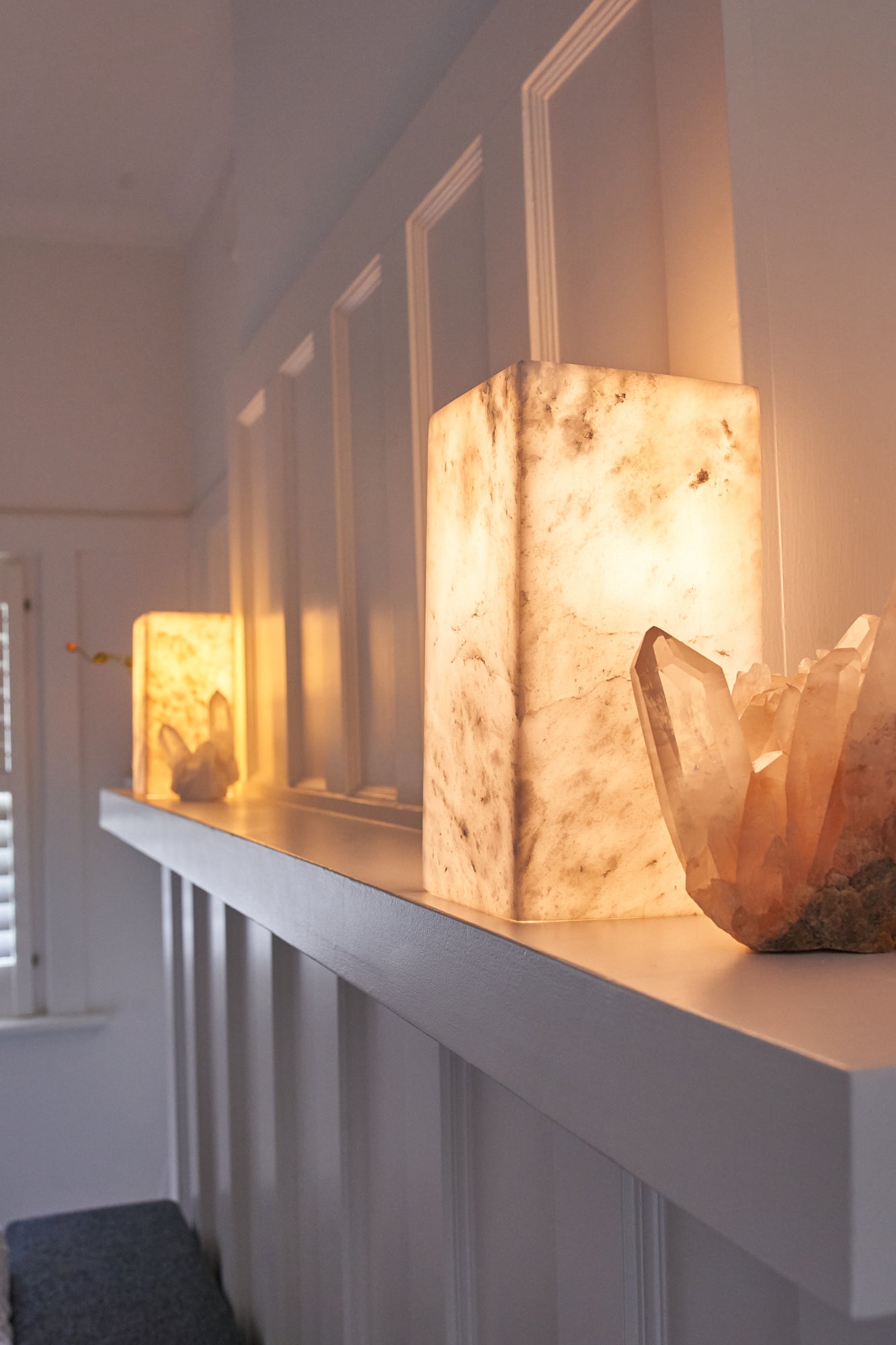 Industrial Icy Calcite Lamp 30cm