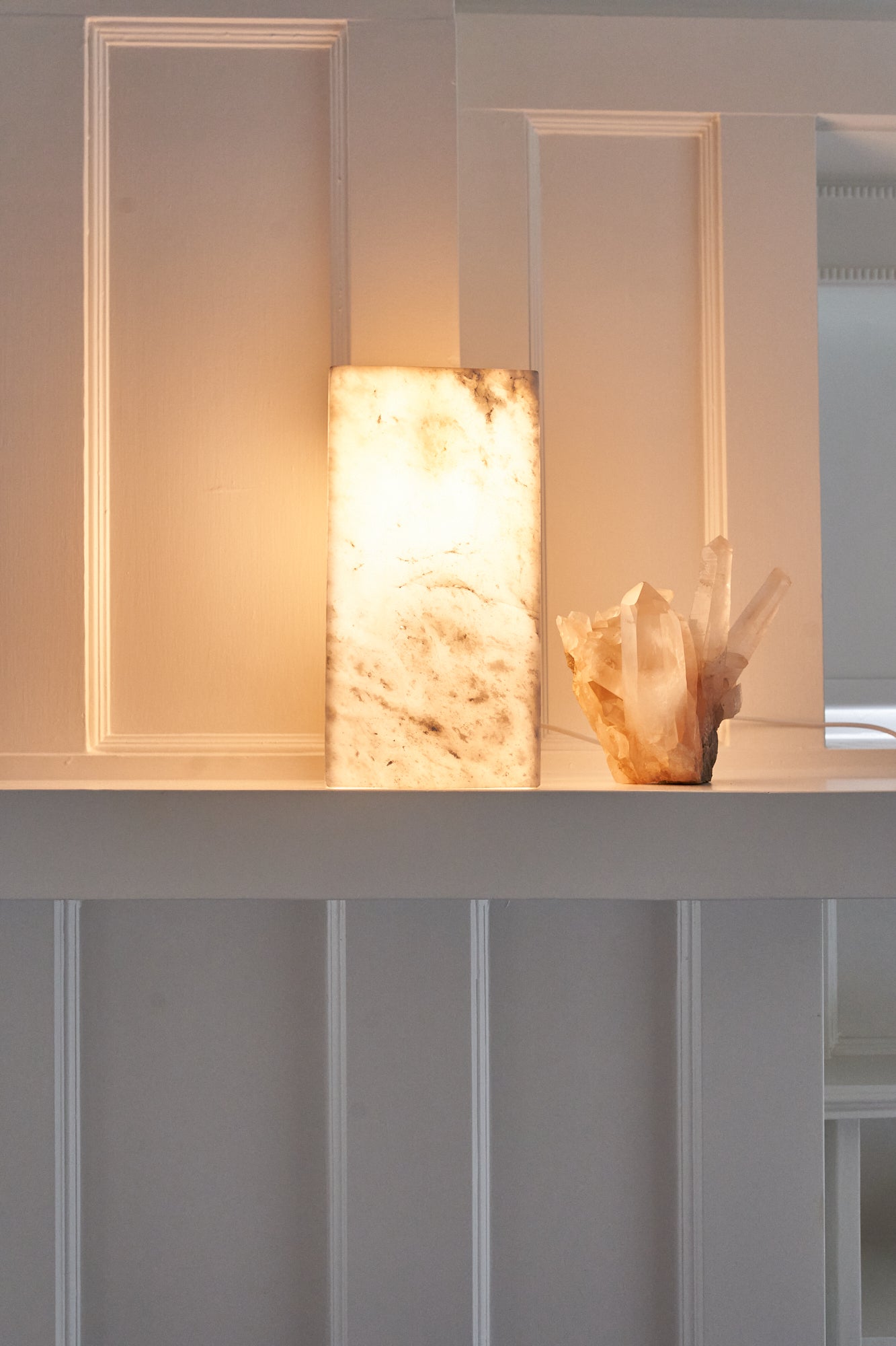 Industrial Icy Calcite Lamp 30cm