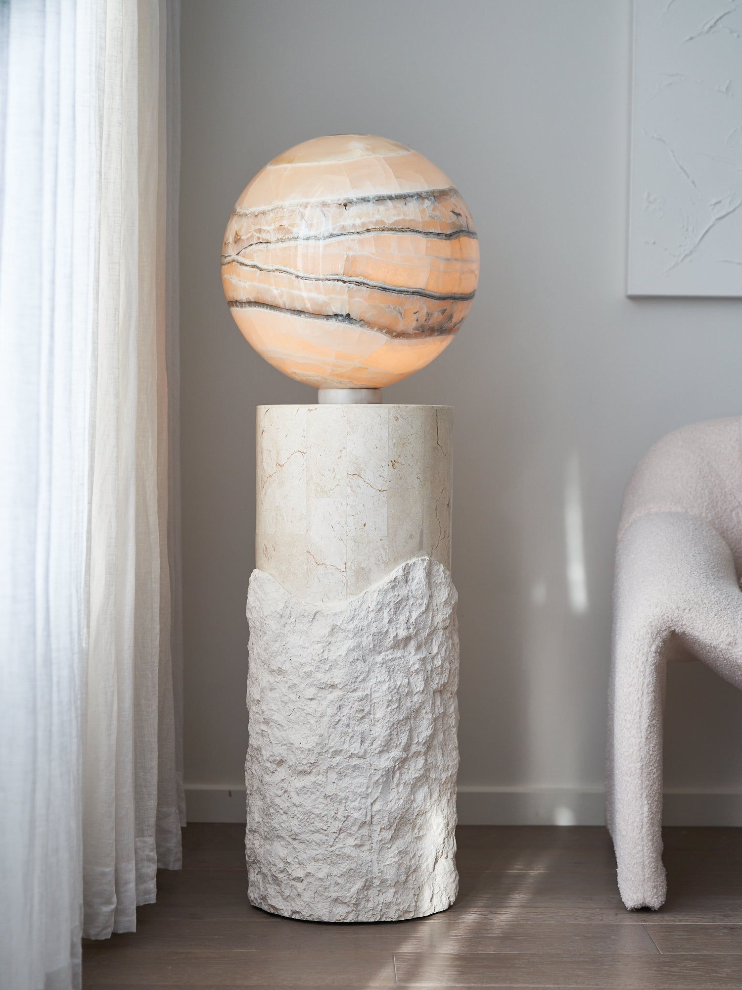 Giant Calcite Sphere Lamp 19.1kg no