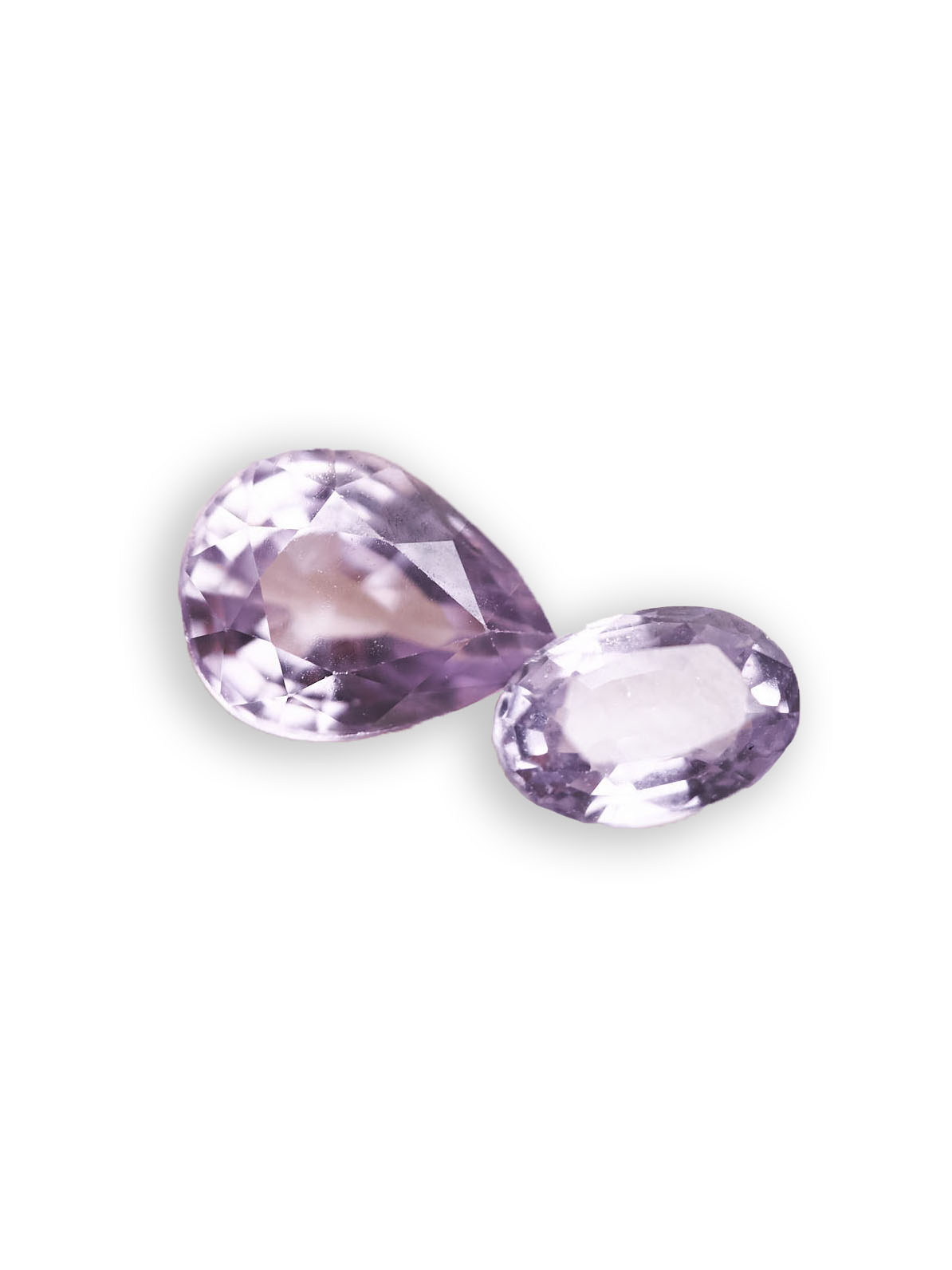 Lilac Sapphire Gemstone - Oval 0.7ct & Pear 1.4ct