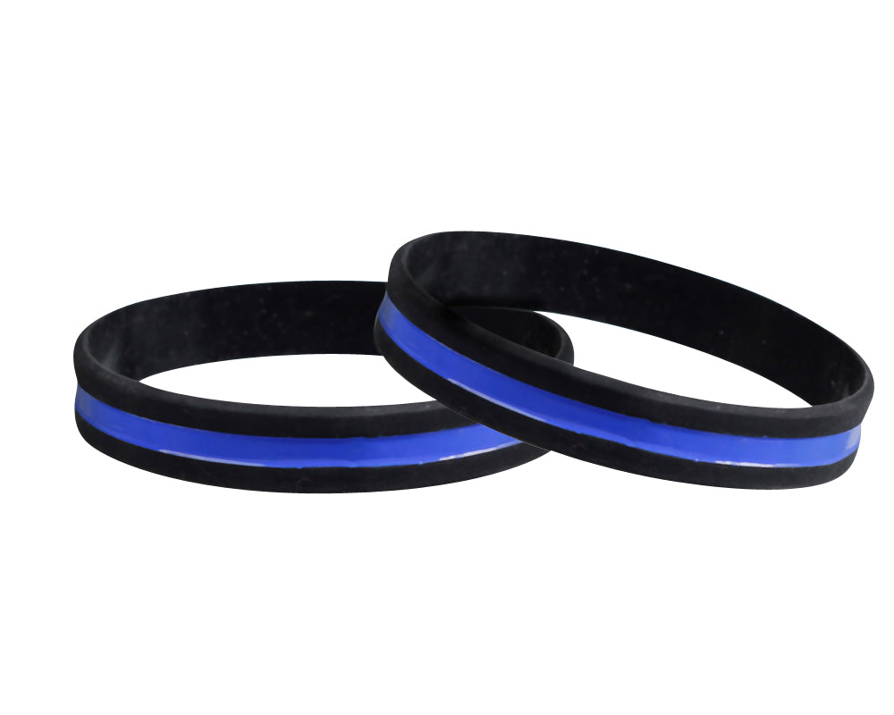 PoliceBlue Line Silicone Bracelets - The Awareness Company product image