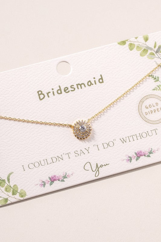 Bridesmaids CZ Charm Necklace