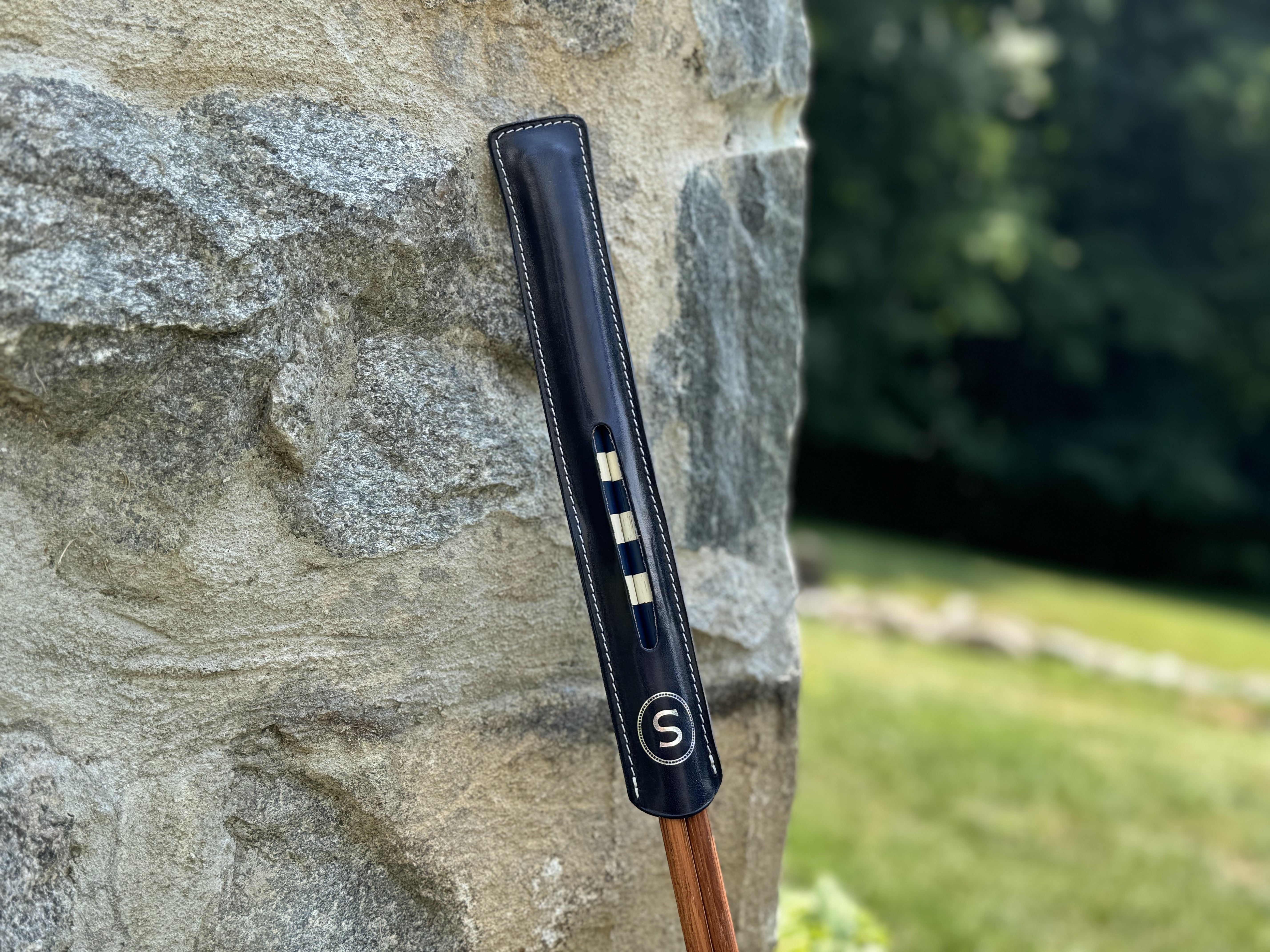 Navy Blue Alignment Stick Leather Cover