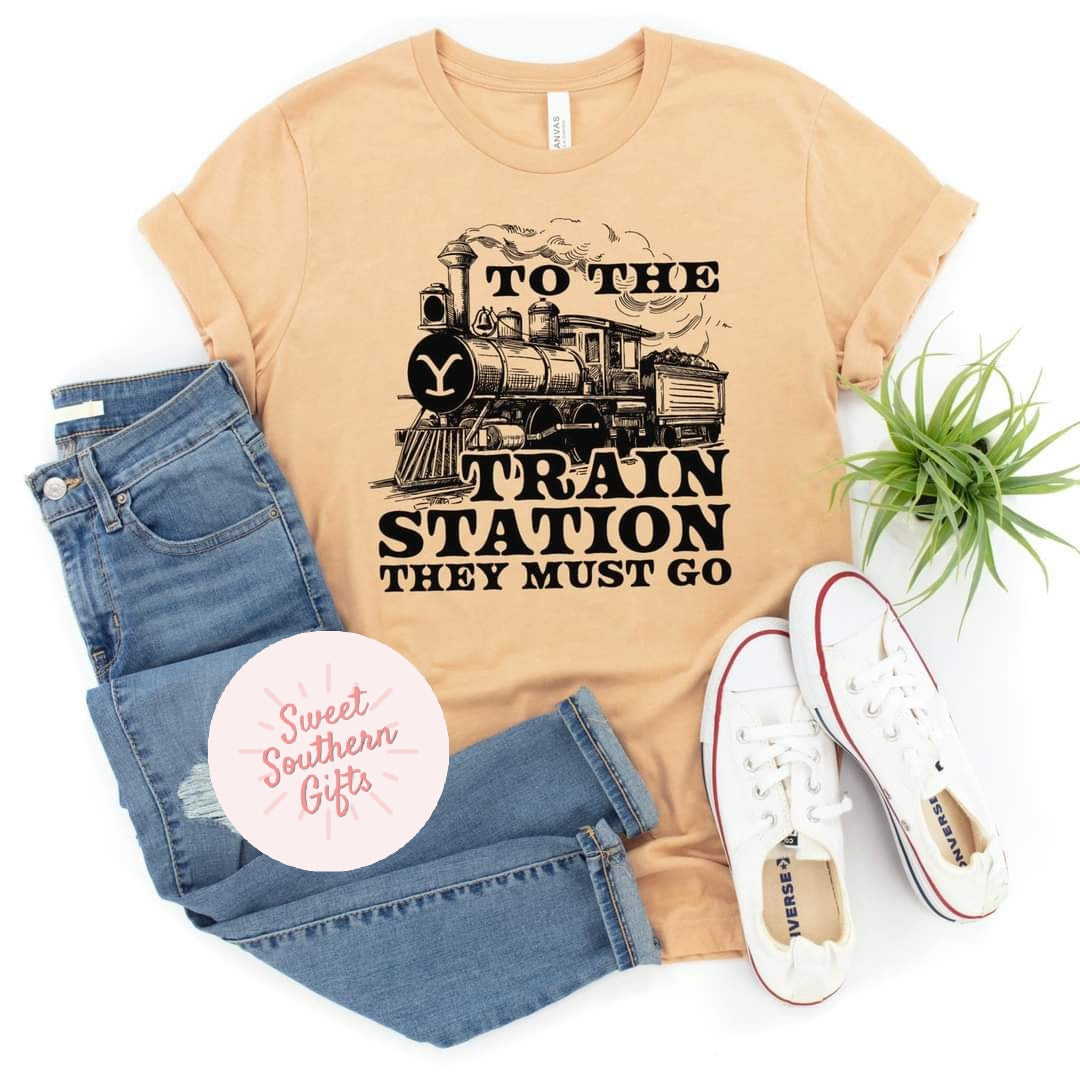 To the Train Station Adult Shirt