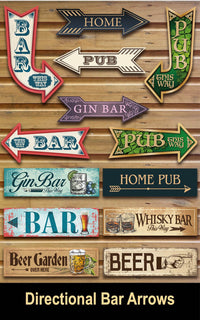 Bar signs, arrows for garden bars, man caves, small bar signs, signs for a bar