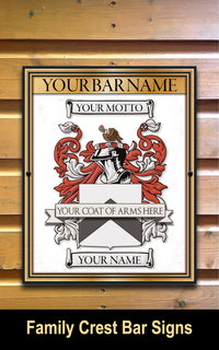 Family Crest Pub Signs,  Coat Of Arms Signs, Traditional Bar Signs, Custom Bar Signs, Hanging Pub Signs