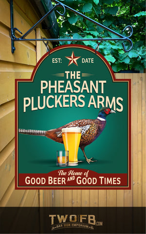 Pheasant Plucker bar sign, custom hanging sign, pub sign