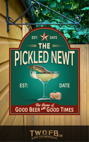 Pickled Newt bar sign, Pub sign ,custom bar sign