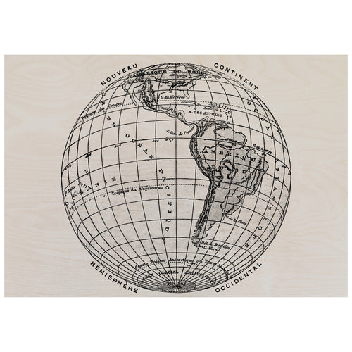 antique globe drawing