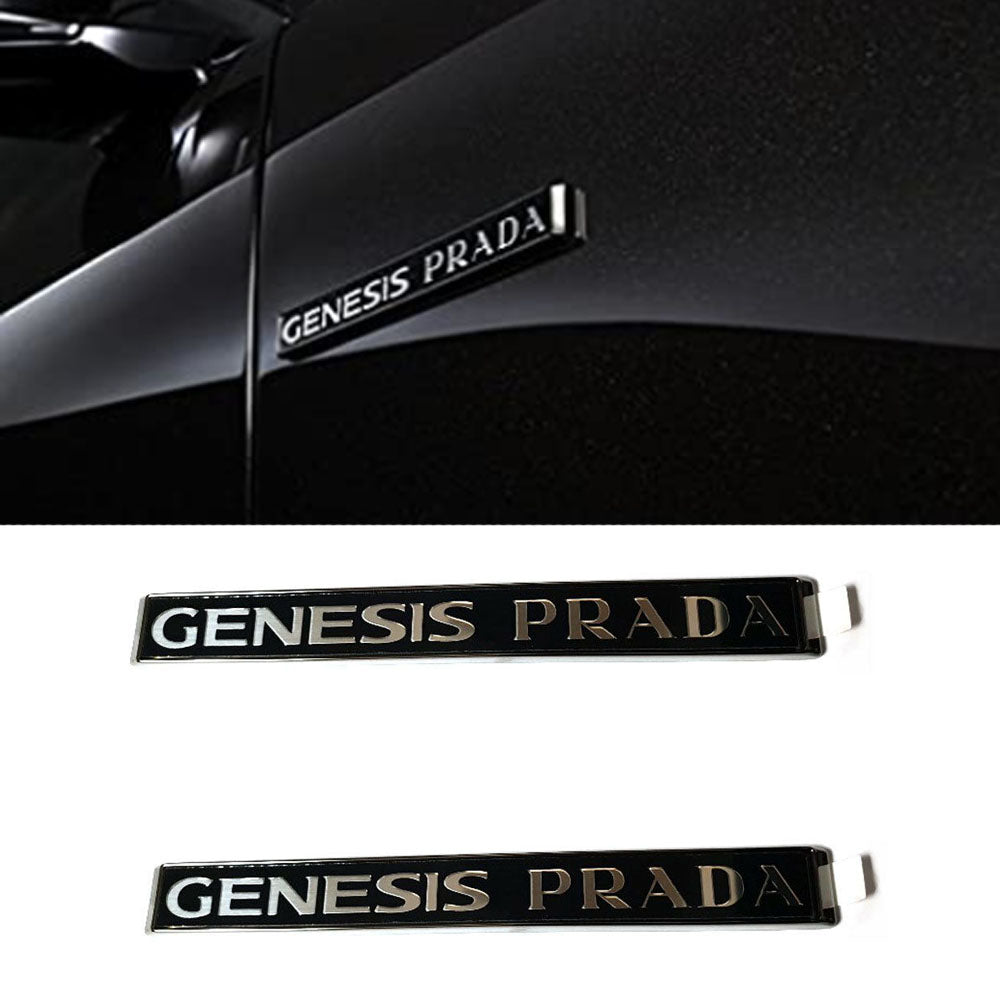 Genuine Genesis Prada Logo Fender Emblem LH RH For Hyundai Genesis Pra