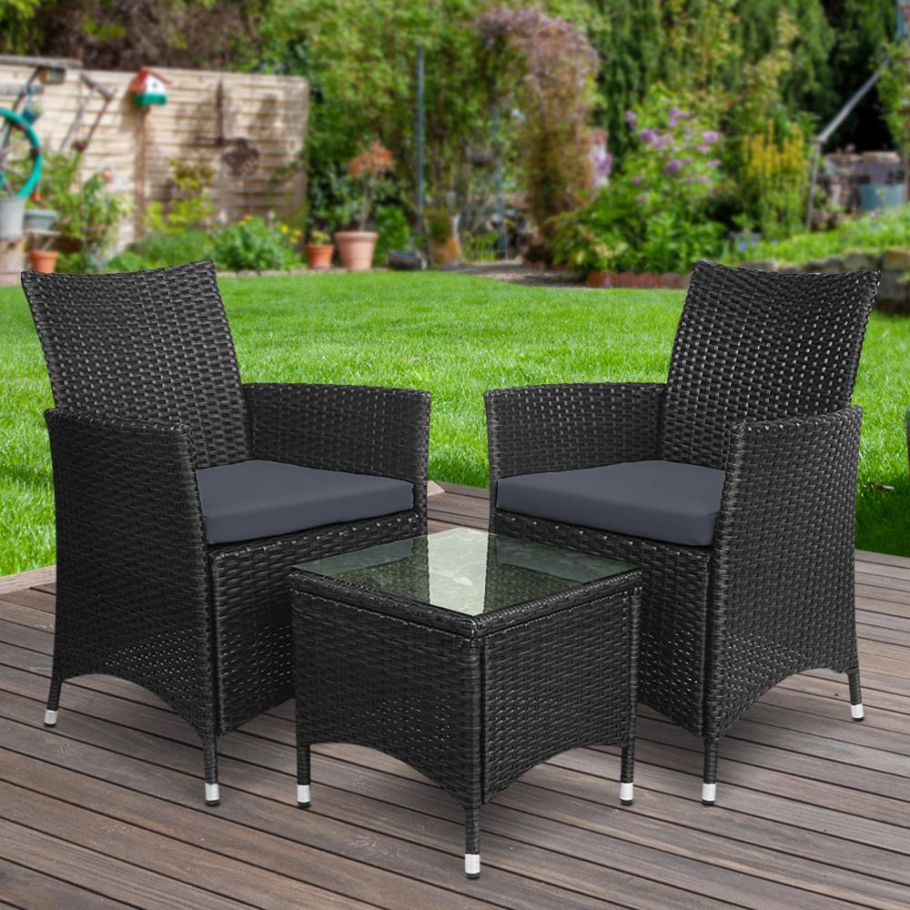 3 piece wicker outdoor patio set