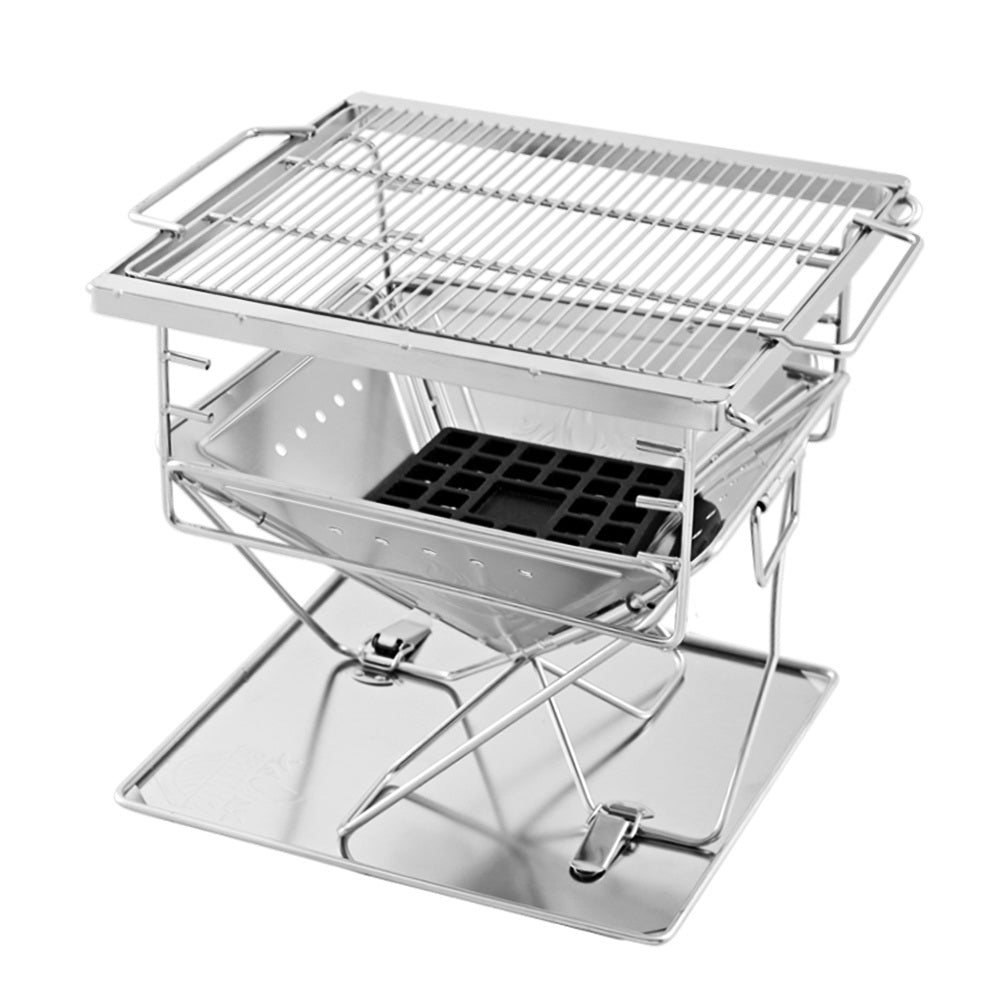 BBQ Grill Net Round Barbecue Mesh Racks Stainless Steel for Outdoor Camping Picnic 40.5cm Reusable, Silver