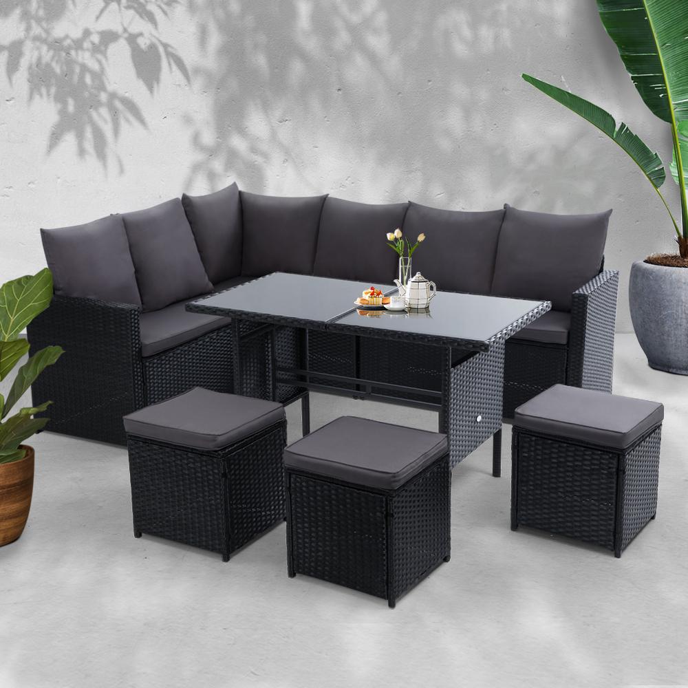 rattan garden loveseat