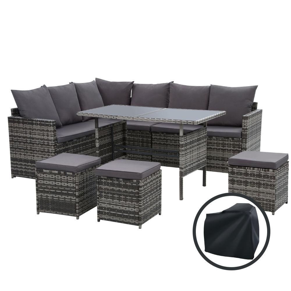 gray patio furniture set