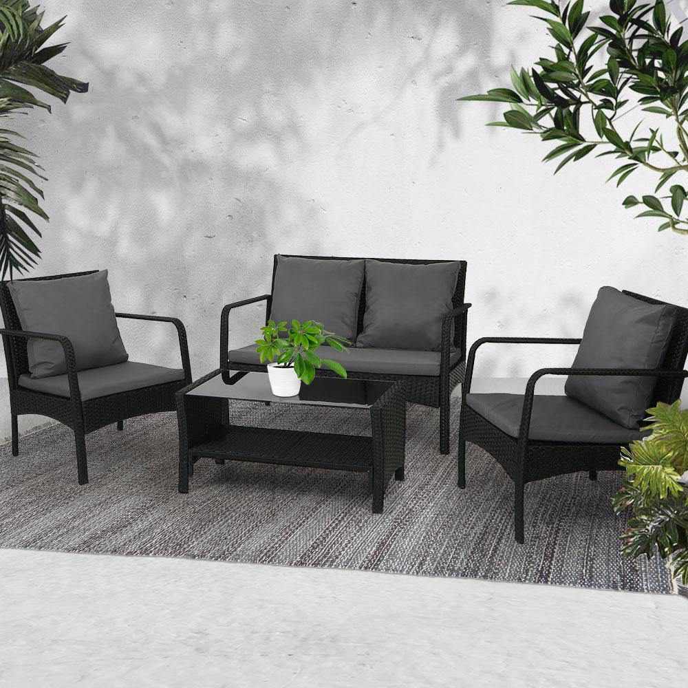 wicker sofa and chair set