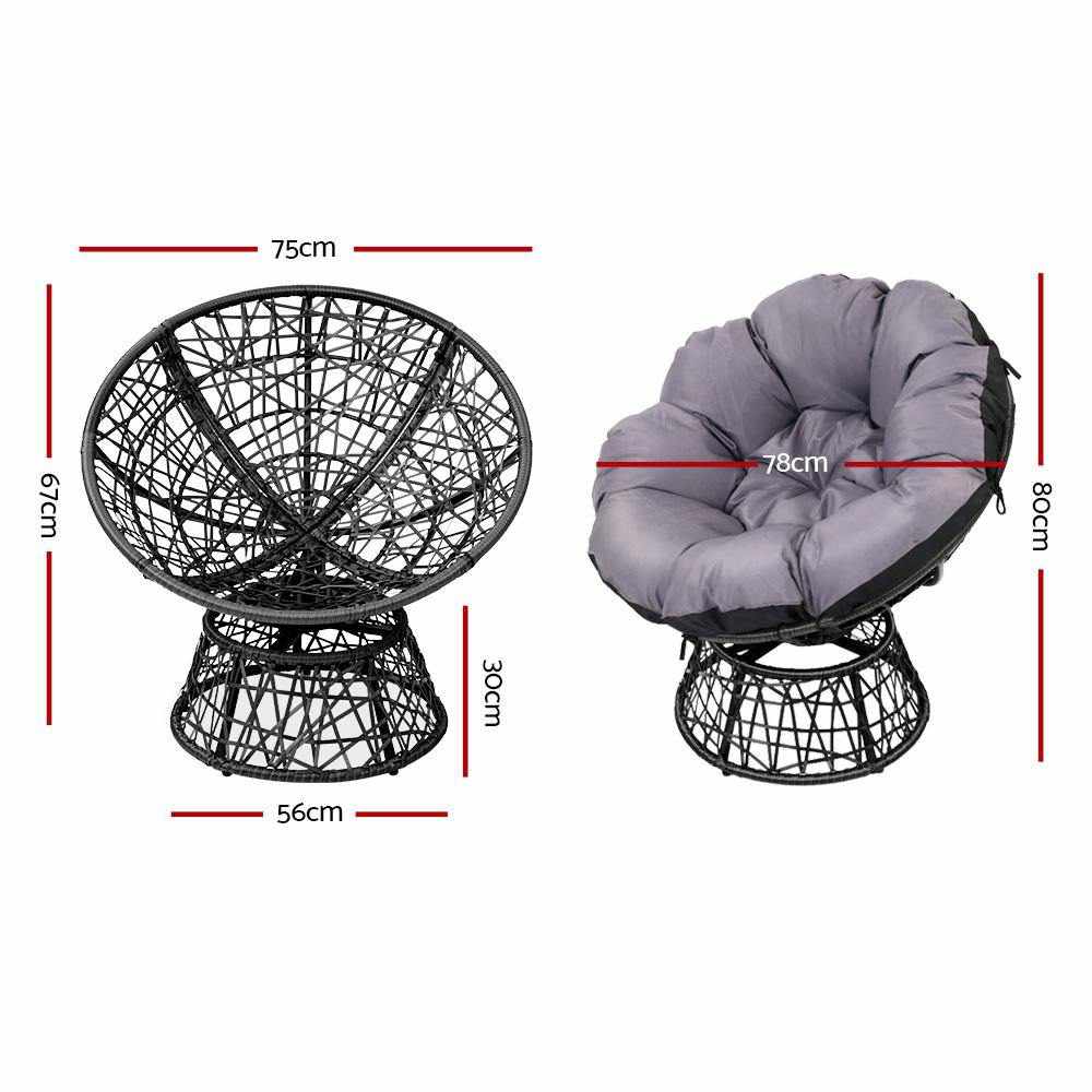 dimensions of a papasan chair