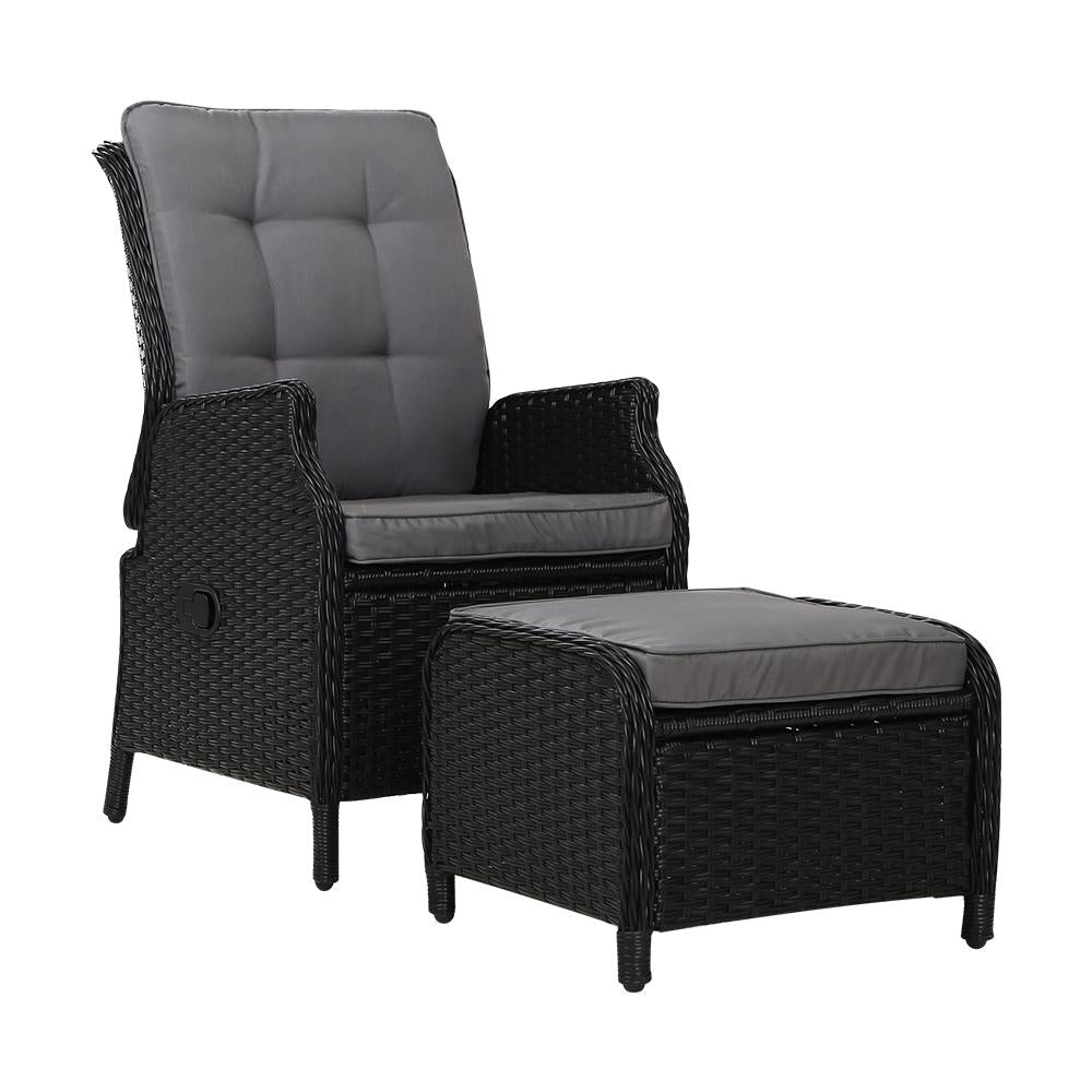 outdoor rattan reclining chair