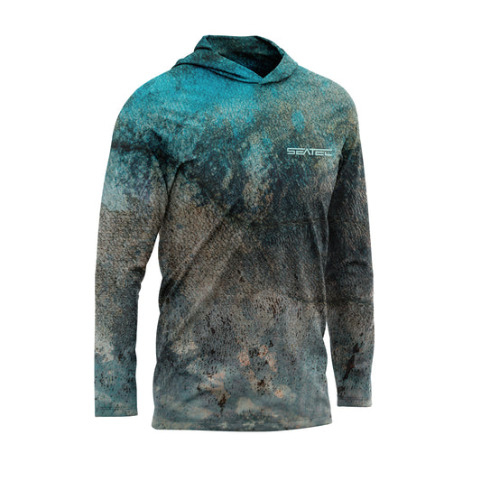 Seatec Outfitters Swordfish Hooded Sport Tec Performance Shirt, Long Sleeve  - UPF 50+, Snag Resistant, Moisture Wicking