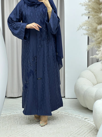 blue colored abaya