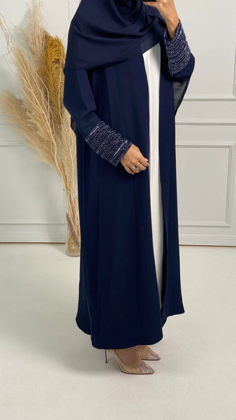 Blue Embroidery Colored Abaya