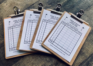 Personalised Mini Golf Scorecards for Weddings