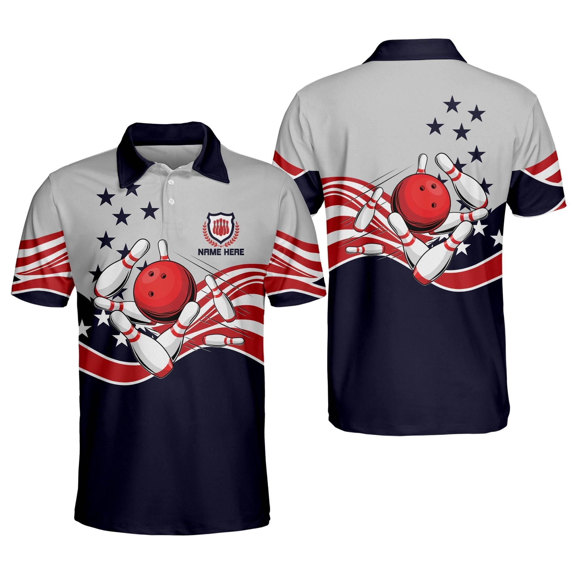 Custom Bowling Shirts for Men, Crazy Cool Bowling Shirts, Team USA