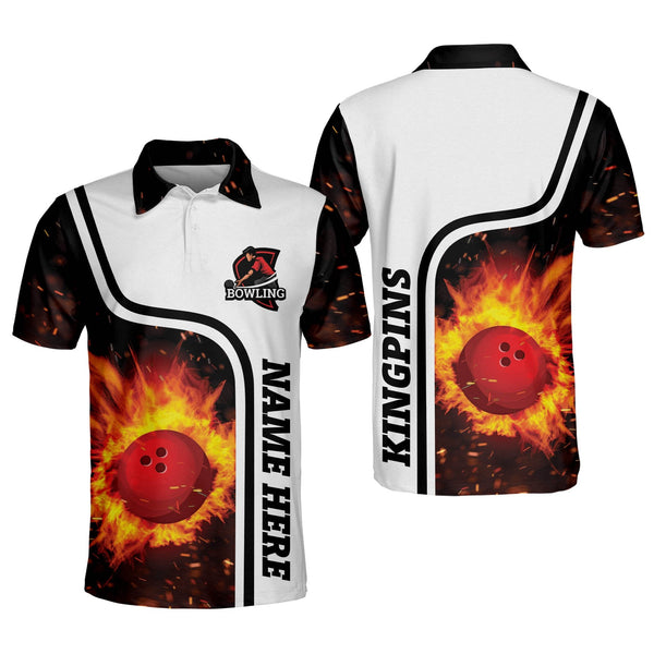 Custom Bowling Shirts for Men, Crazy Cool Bowling Shirts, Flame Fire ...