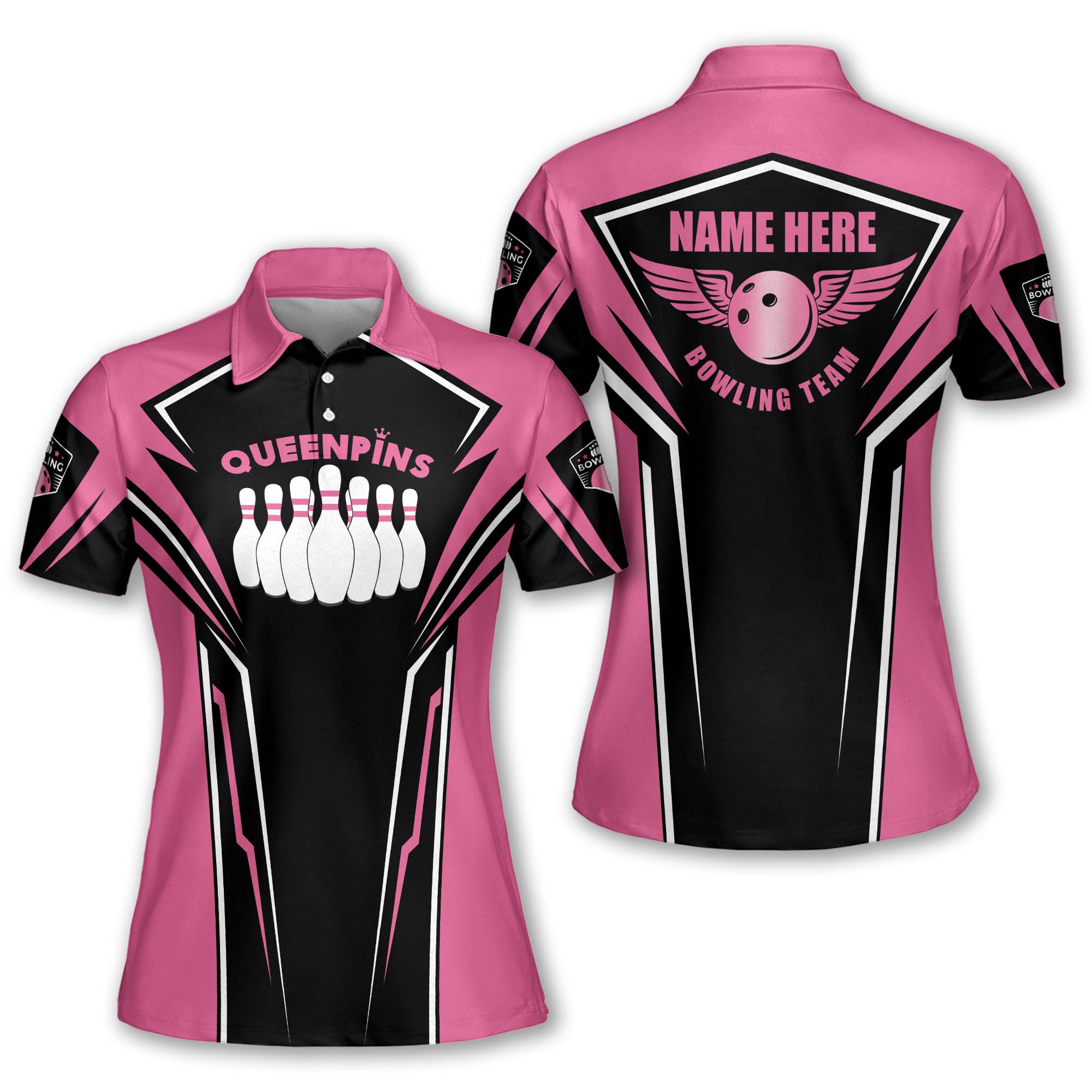 Lasfour Women's Personalized Bowling Jersey, 3D Bowling Team Shirts For ...