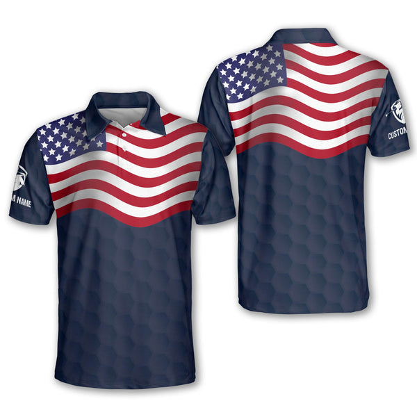 Lasfour Personalized American Flag Golf Shirts for Team, Patriotic Golf ...