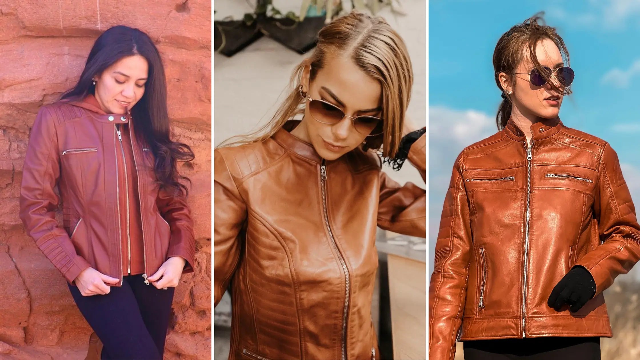 Brown Leather Jacket Womens