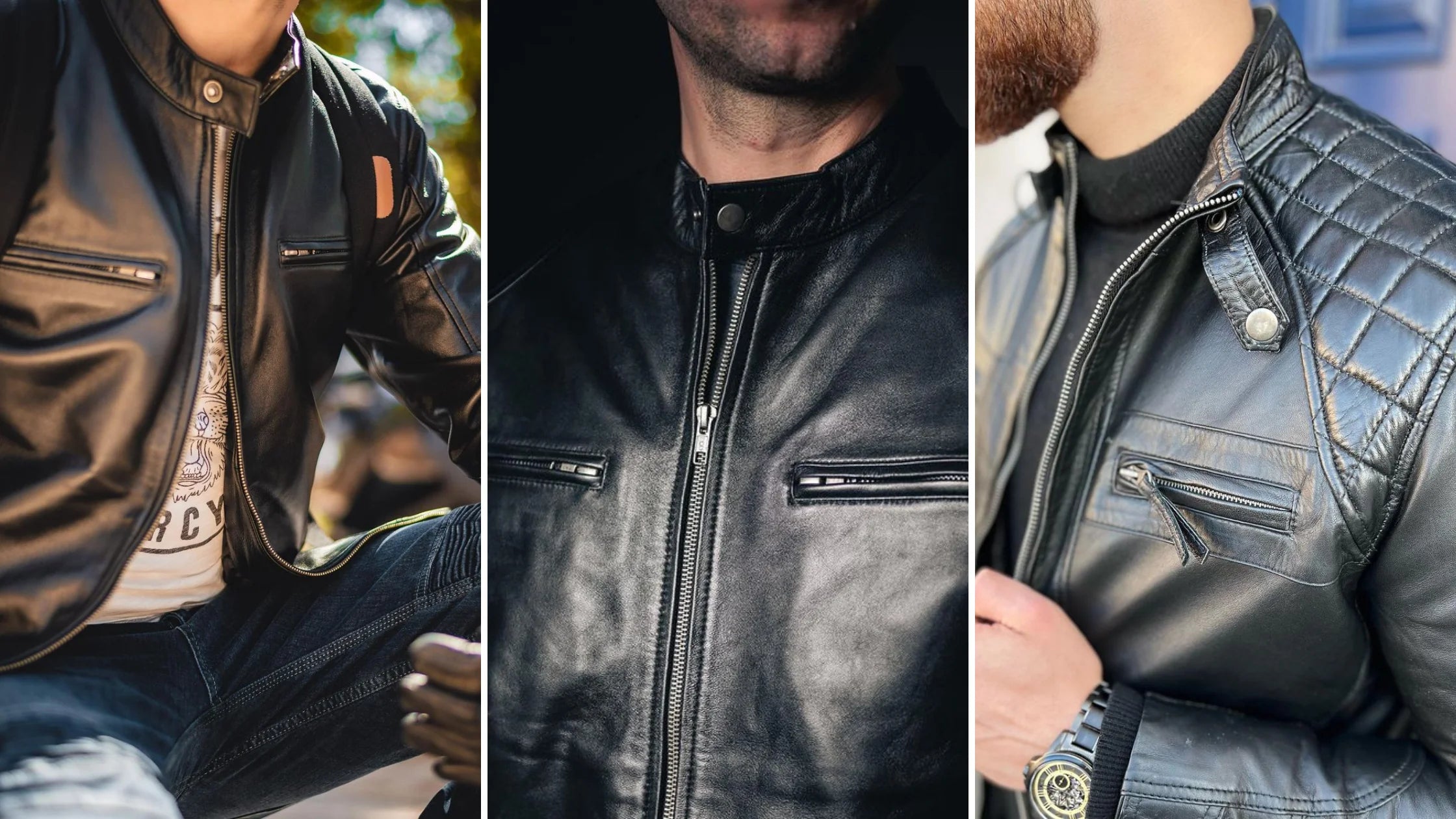 Buy Mens Black Leather Jackets @15% Off – Decrum
