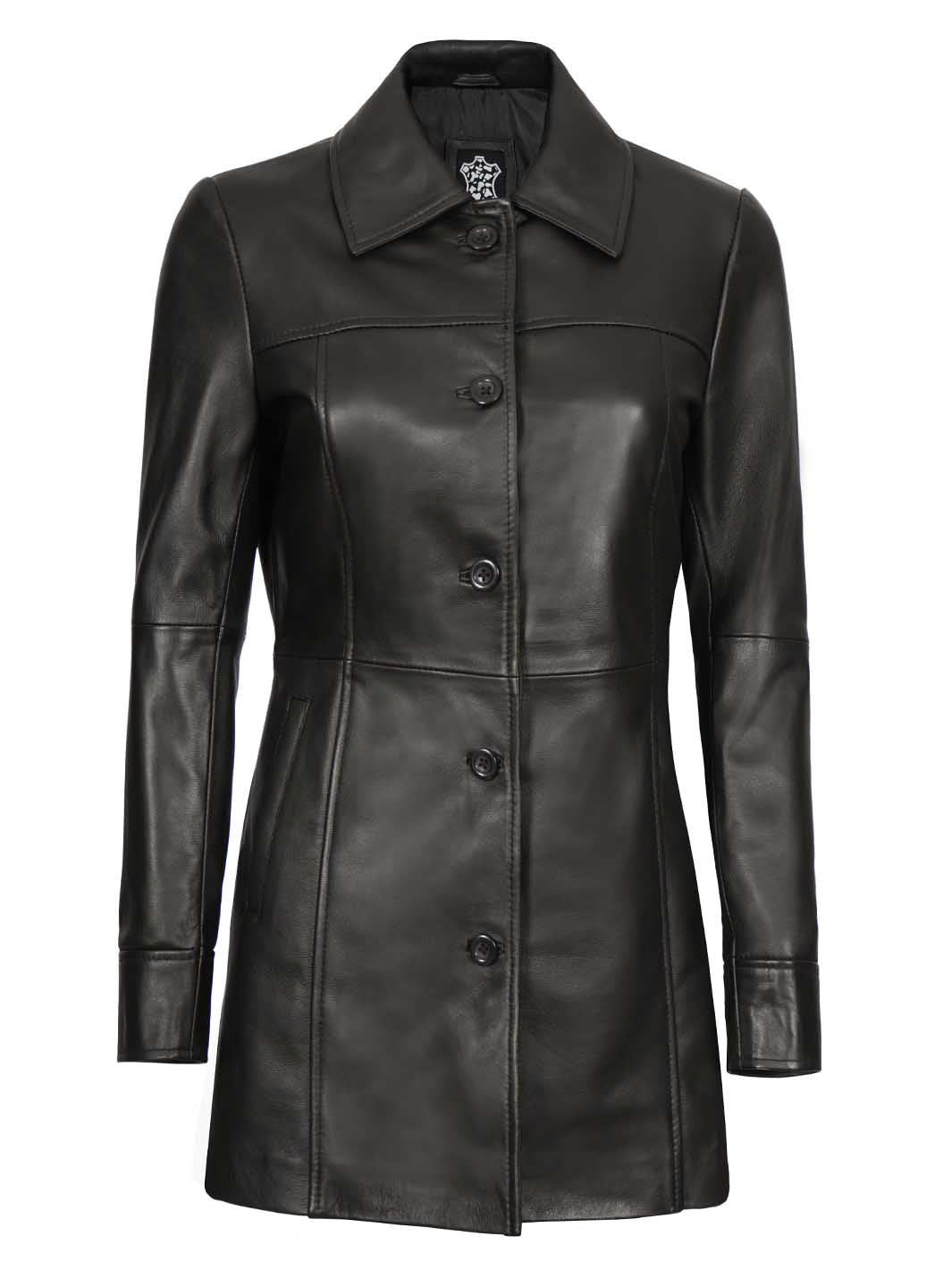 Kandis Women Black Leather Coat – Decrum