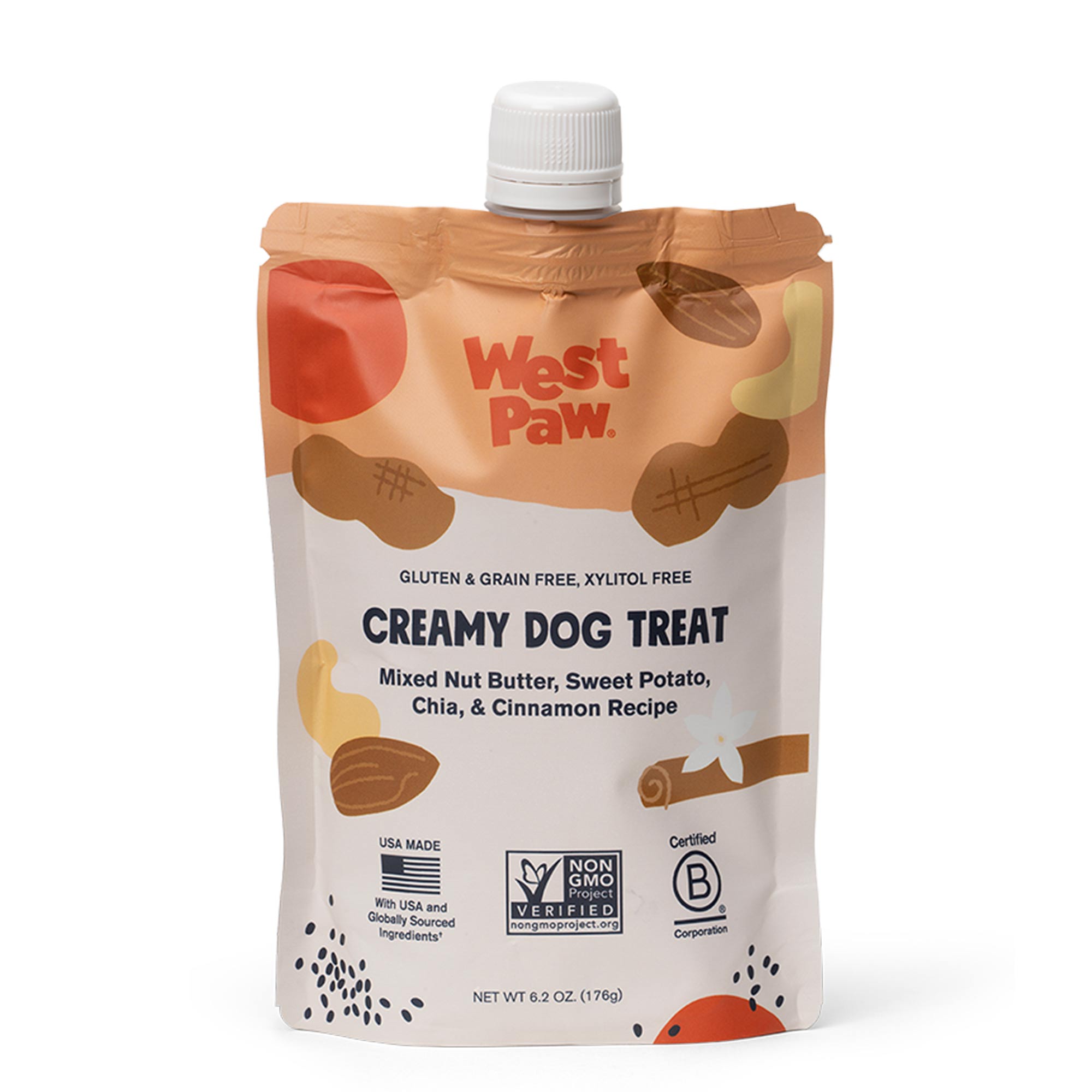 Nut Butter, Sweet Potato, and Chia Seed Creamy Dog Treat - West Paw product image