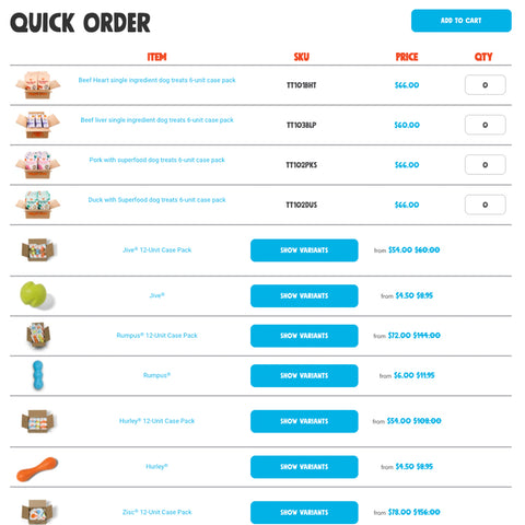 Quick Order Tool