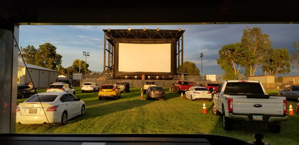 Inflatable Screen on the stage. Drive-in