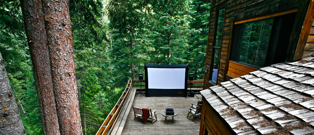 Cabin in the woods and inflatable projector screen