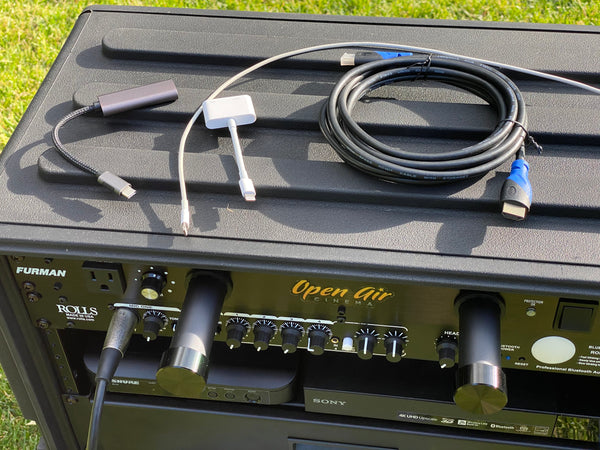 Cables to connect Open Air Cinema outdoor movie theater system