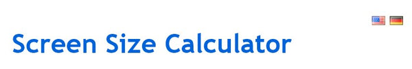 Screen Size Online Calculator is available in English and German